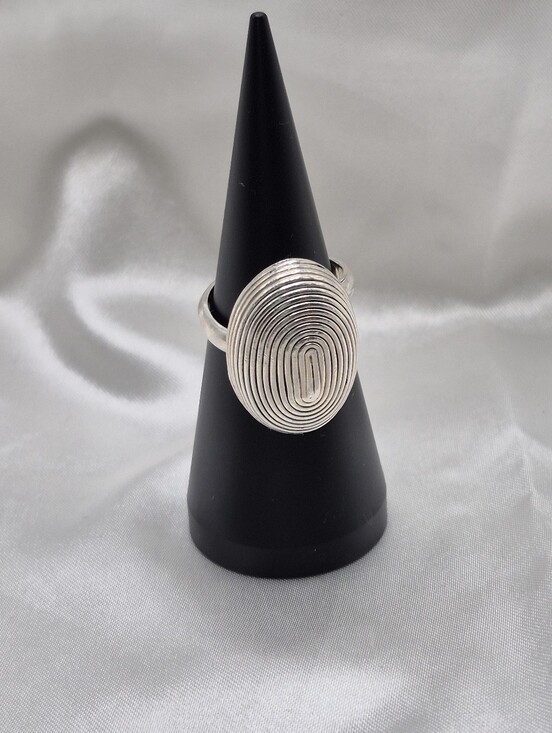 Estate Jewelry - 925 Sterling Silver Spiral Concentric Heavy ADJUSTABLE Statement Ring Men /Women